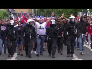 football fans in violent clashes before england-serbia match {17 06 2024}