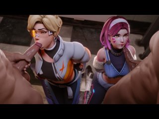 the count | d va, tracer (overwatch) [hentai 3d]